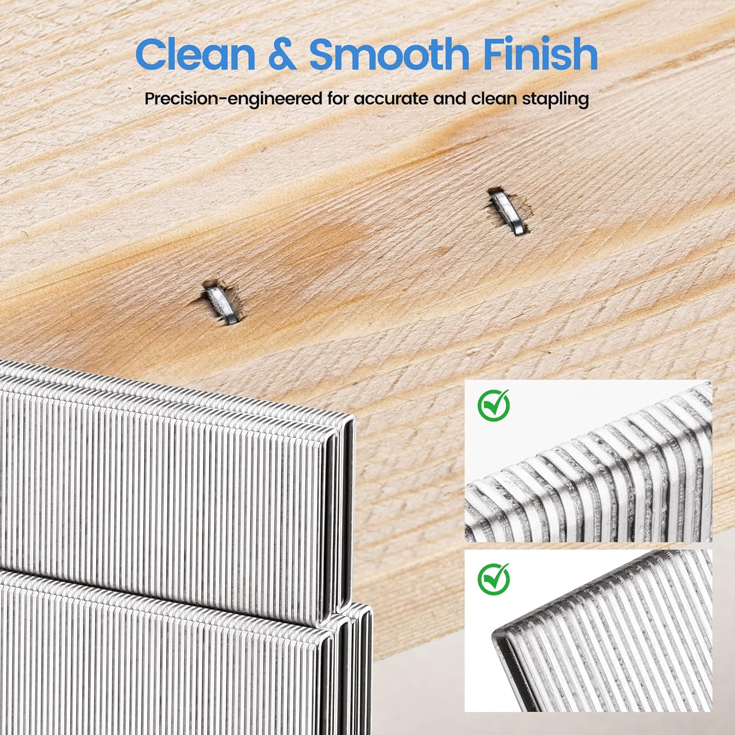 meite 18 Gauge 1/4-Inch Narrow Crown Staples, 1-1/2" Length 304 Stainless Steel Staples for Heavy Duty and Upholstery (1,600 Counts)