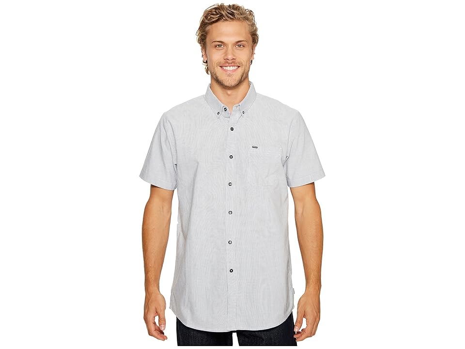 

Rip Curl Ourtime Short Sleeve Shirt (White/Blue) Men's Clothing