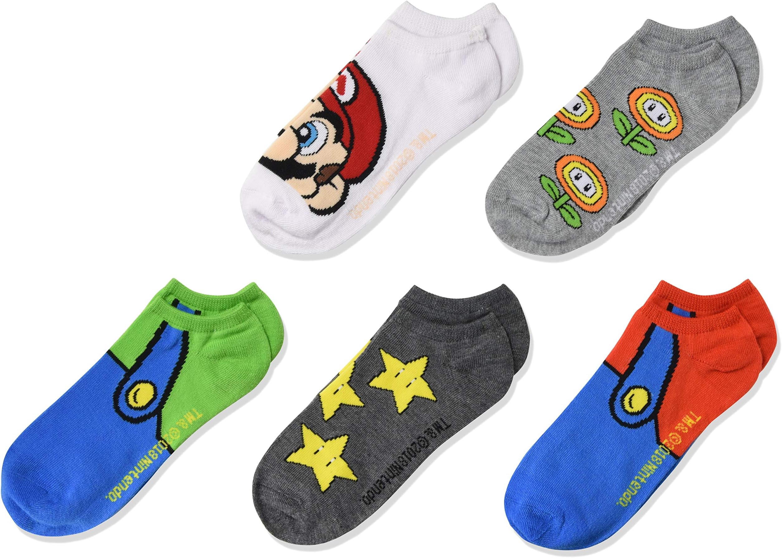 Mario womens Mario 5 Pack No Show Casual Sock, Assorted Neutral, 9 11 US