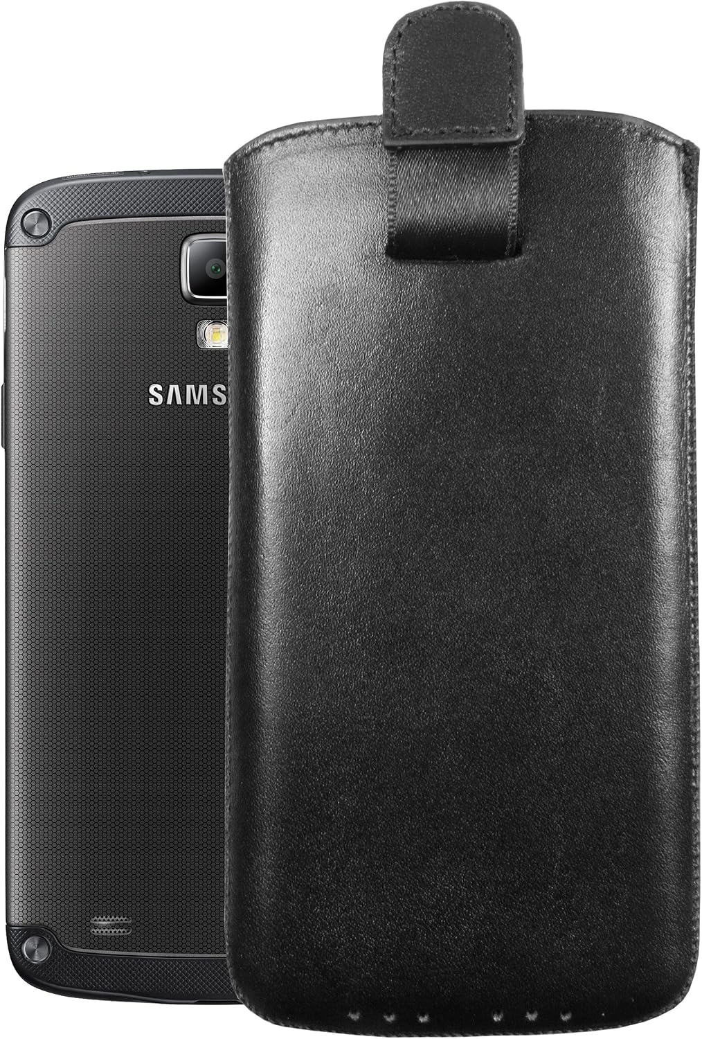 mumbi Genuine Leather Case Compatible with Samsung Galaxy S4 Active Black