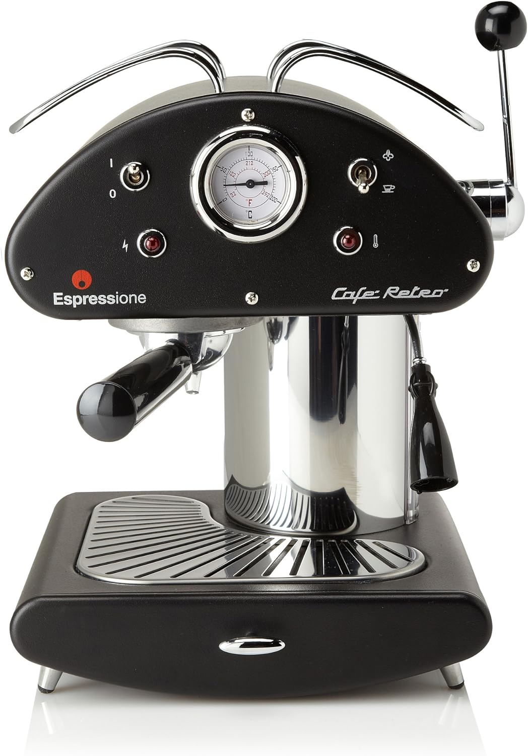 Espressione Café Retro Espresso Machine, Black Semi