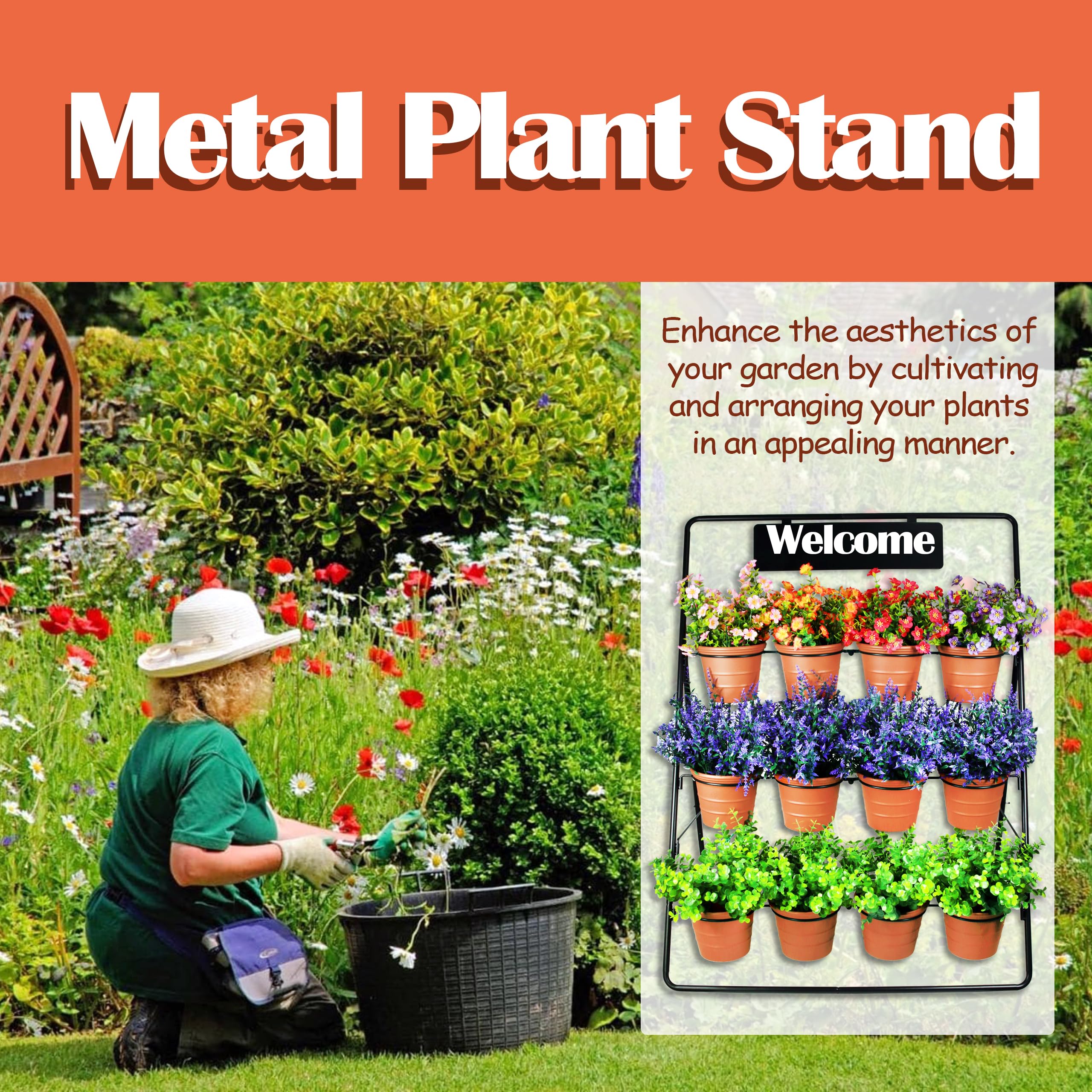 Amazon.com: Sunnyglade 3-Tier Metal Plant Stand Rack  New 3-Tier Metal Plant Stand, Ladder Shelf with 12 Pot Holders Home & Garden main image 1