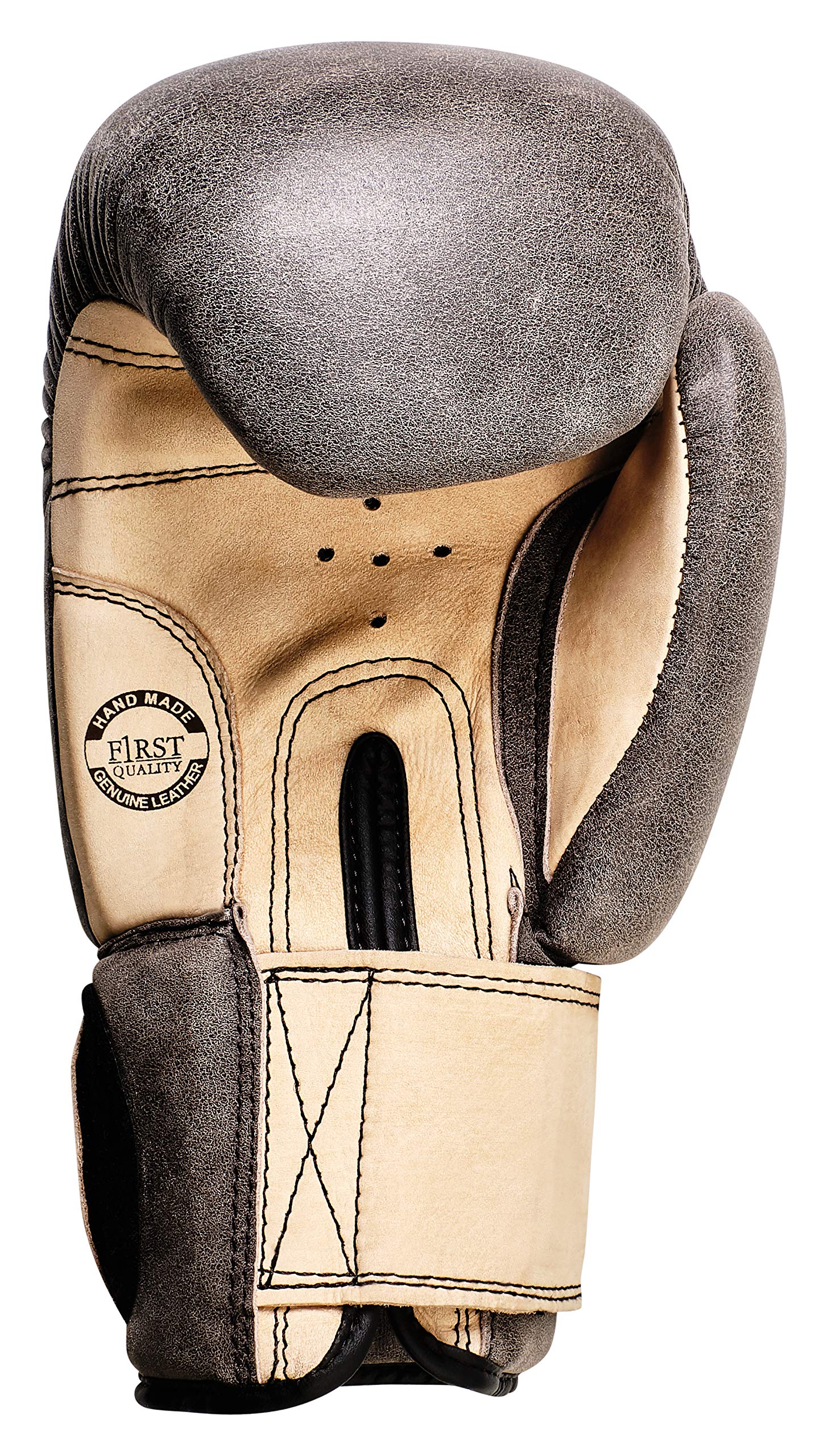 Bad Company Deluxe Rétro Cuir de Vachette Gants de Boxe Marron – Classique Gants de Boxe avec système d'aération (Airy Système de)