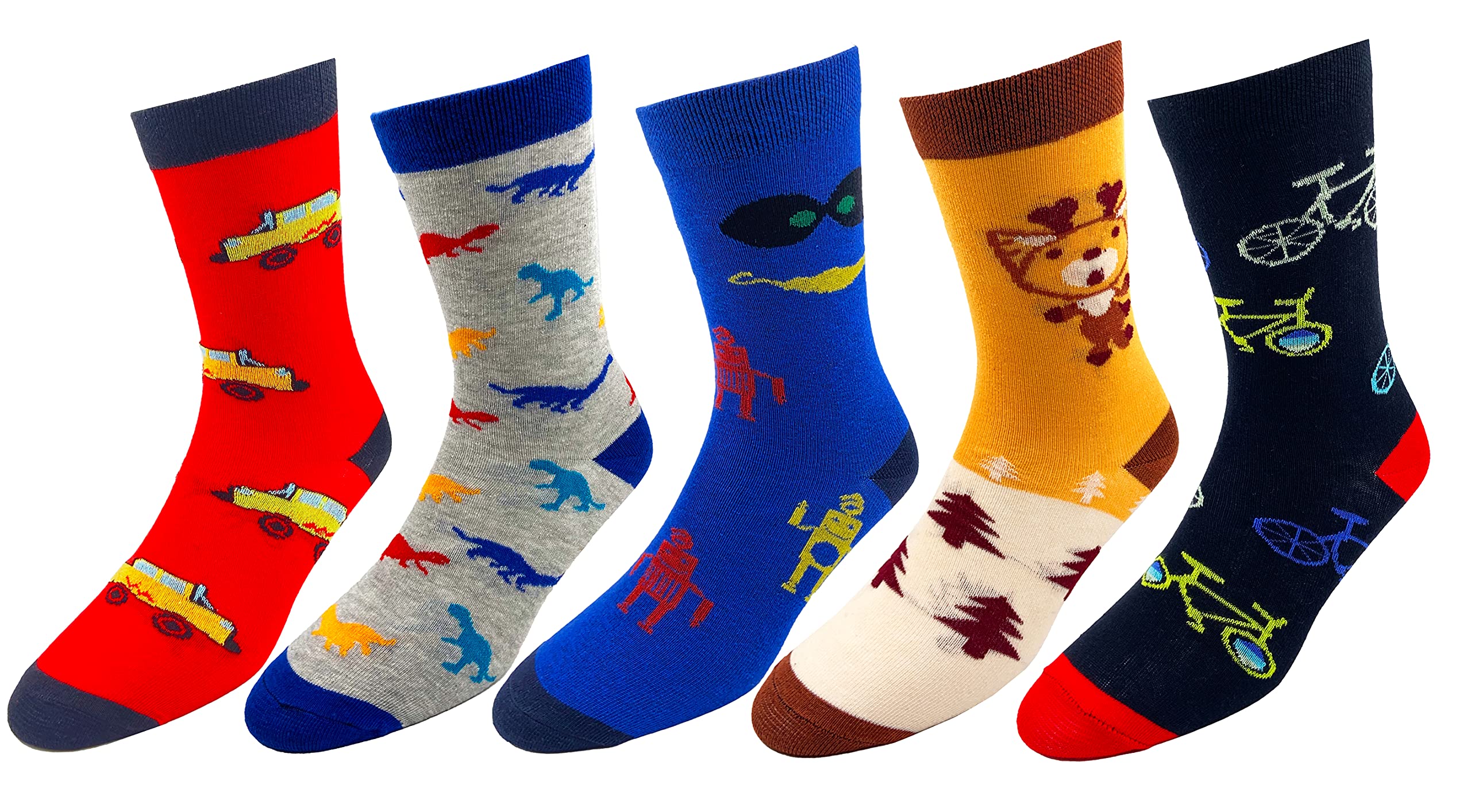 RC. ROYAL CLASS Boy's and Girl's Calf Length Cotton Socks (Pack of 5)(7-8 Years_Multicoloured)