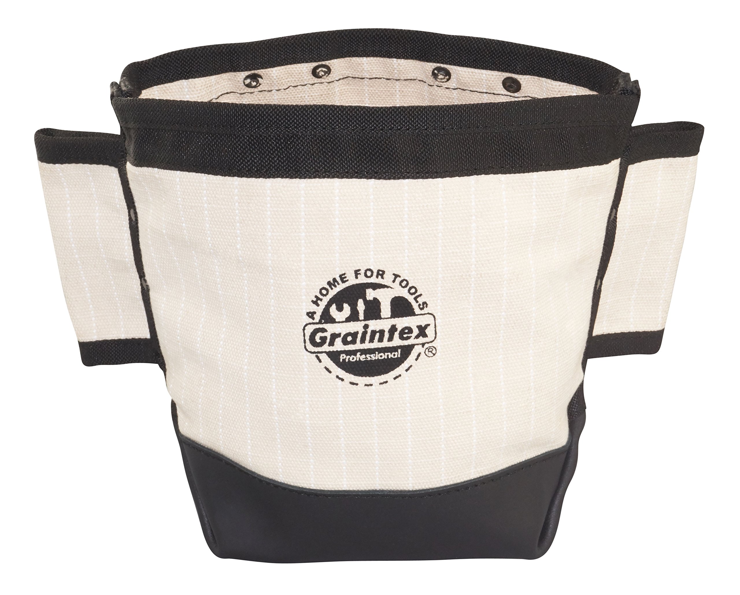 Graintex CB2307 Heavy Duty Rip-Stop Canvas Nut & Bolt Bag with Leather Bottom, Webbing Tunnel Loops for Belt