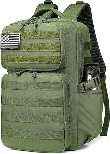 Vista 10 de Wotony Mochila Táctica Militar para Hombres Impermeable Mochila de Día Paquete de Asalto de 3 Días Bolsa Molle con Soporte para Botella de Agua Negro