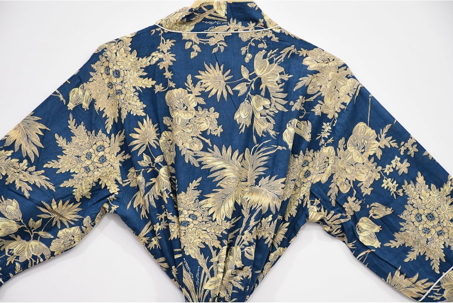 Indian Hand block print Cotton Bath Robe,Swim Wear,Nighrwere Dressing Gown,Hand block print Cotton Kimono bikini cover up - Image 7