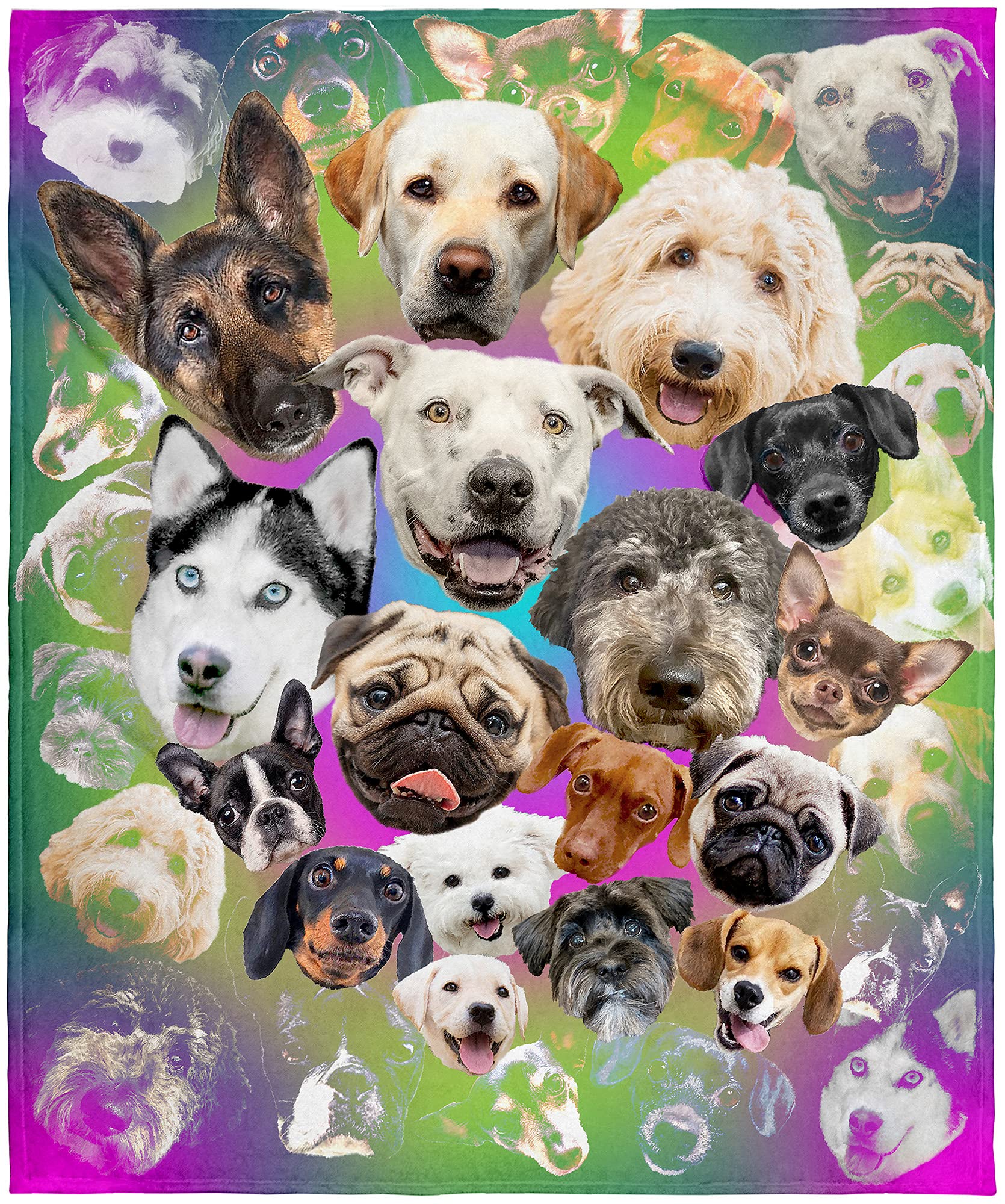 Couverture chien Pop Art INTIMO jeté de canapé douillet 130x150 cm pour soirées cocooning en hiver