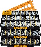 Jackson Palmer 2251-Piece Hardware Assortment Kit: SAE & Metric Screws, Bolts, Nuts, Washers - Stackable Trays, Custom Compartments