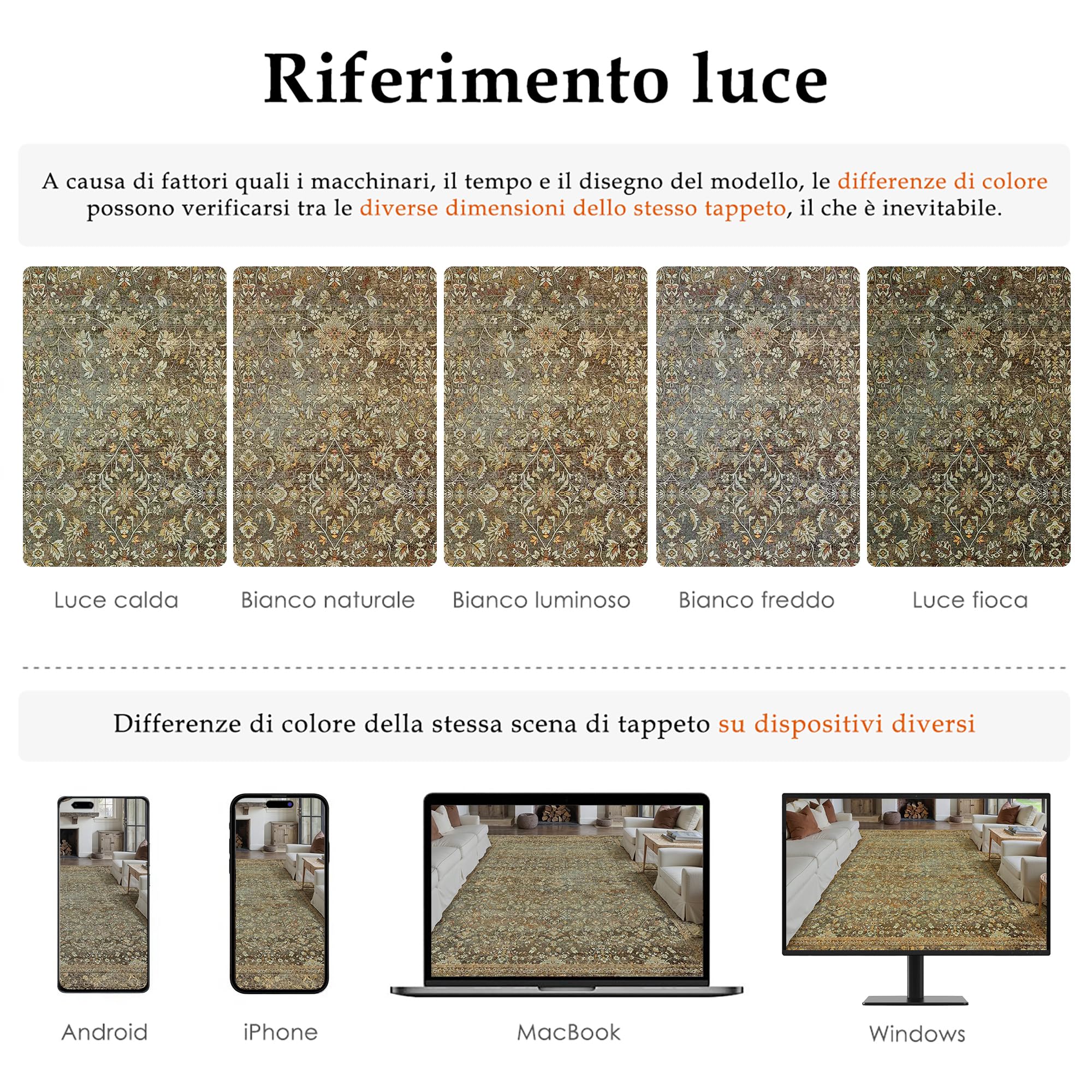 PureCozy Vintage Marrone Tappeto Corridoio 60x180cm Passatoia Cucina Antiscivolo Lavabile in Lavatrice Tappeti Cameretta Sala Ufficio Scendiletto Camera da Letto Pelo Corto Lungo Carpet