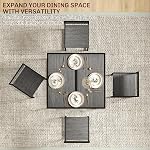 HOMCOM Dining Table Set for 2, Kitchen Table and Chairs for Small Space, Industrial Dining Set for Dining Room, Breakfast Nook, Grey
