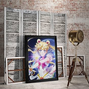 セーラームーン　立体アート　3D絵画　額縁付き 　タイプA Amazon | ダイヤモンドアート 美少女戦士セーラームーン 月野