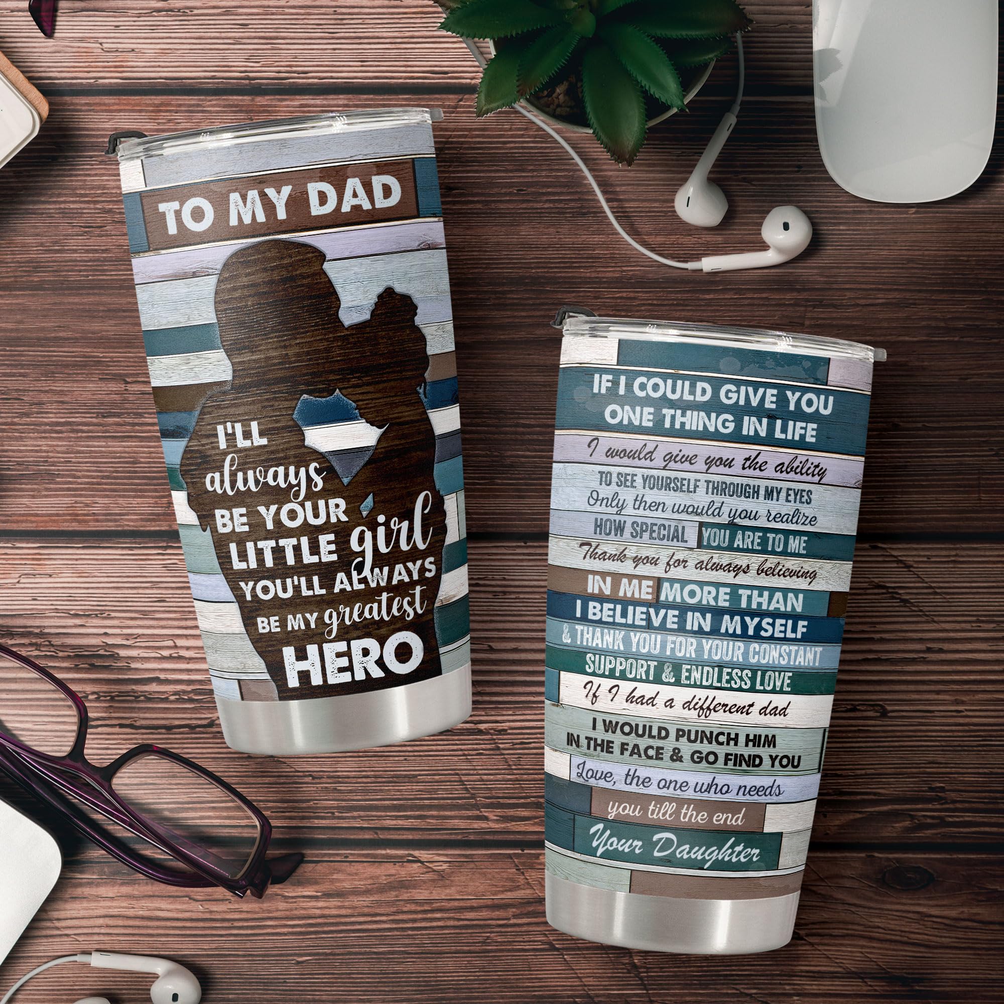 Macorner Edelstahl-Trinkbecher Für Papa – 590 Ml, Vintage-Design, Personalisierbar
