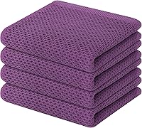 Vista 223 de Homaxy Paños de cocina de 100% algodón con tejido de gofre, ultra suaves, absorbentes, de secado rápido, 12 x 12 pulgadas, paquete de 6, albaricoque
