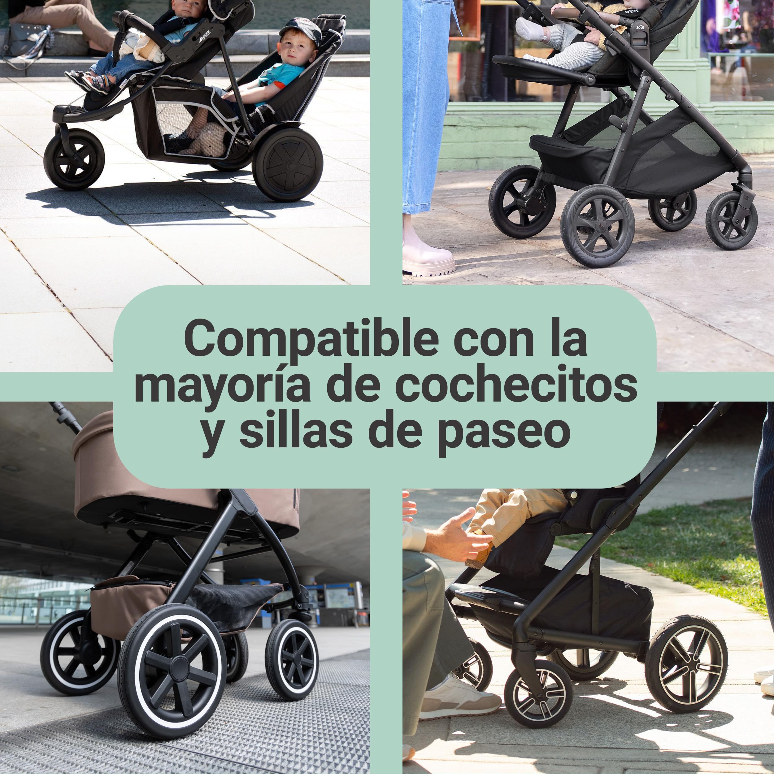 Zamboo Fundas Protectores de Ruedas para Cochecito | 4 Cubiertas Universales Impermeables para Rueda de Carrito Bebé | Antisuciedad para Casa y Coche | Lavables | Ajuste Seguro | Negro