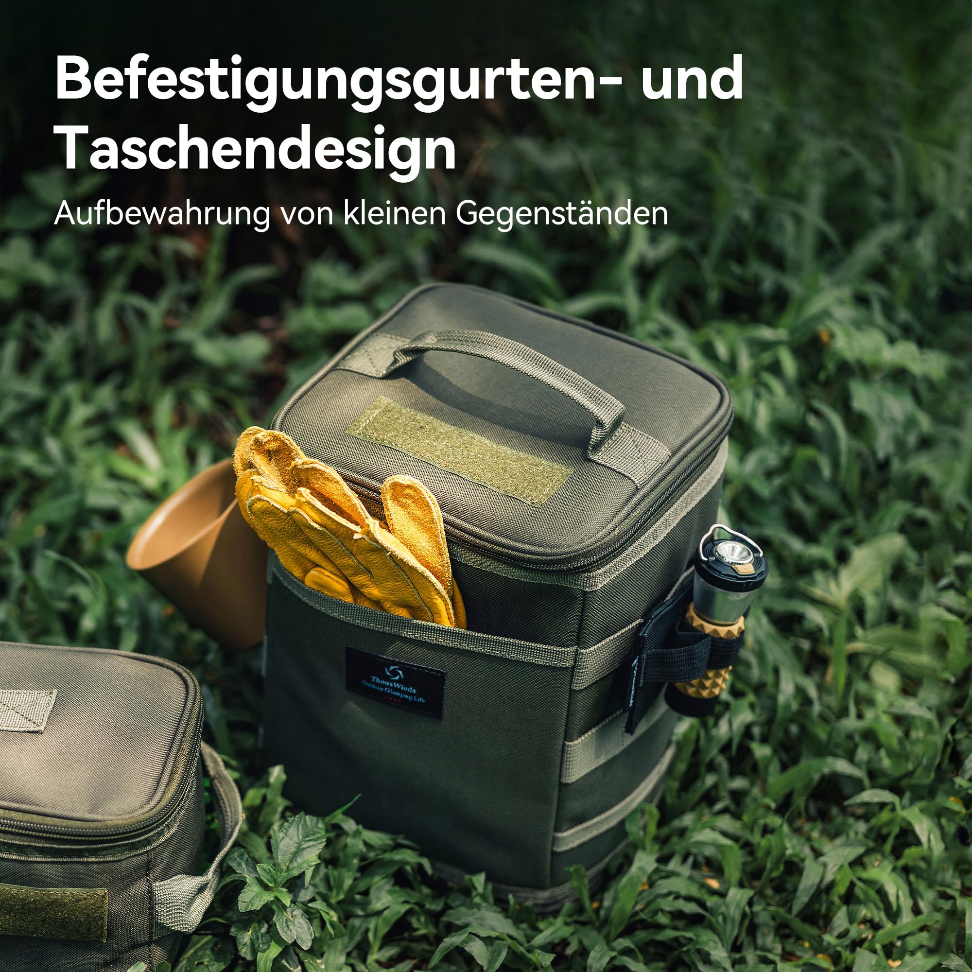 Thous Winds Camping Petroleumlampe Tasche, Taktische Aufbewahrungstasche, Outdoor-Camping-Aufbewahrungstasche, Tragbarer Aufbewahrungssack für Laternen, Kochern, Gasflaschen