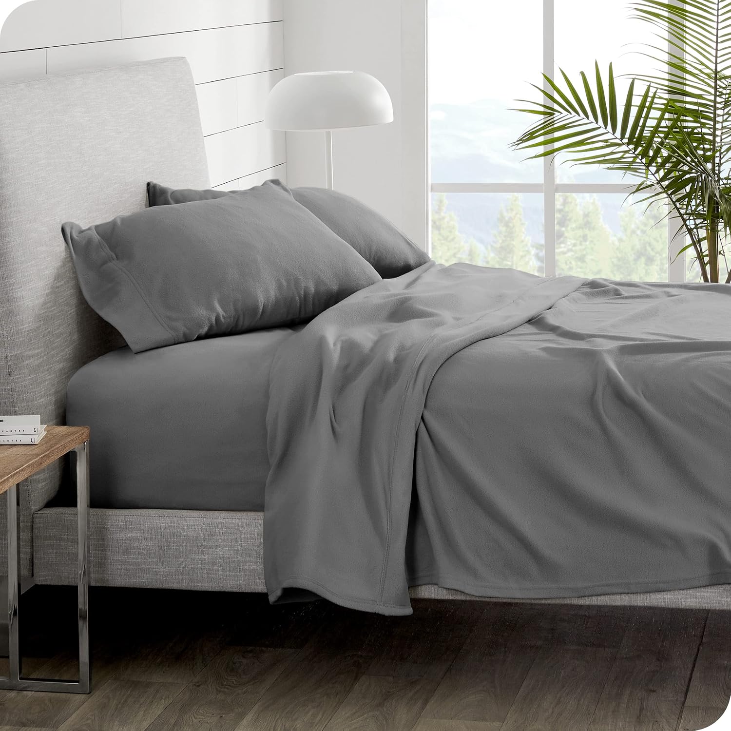 Bare Home Super Soft Fleece Sheet Set - Full Size - Extra Plush Polar Fleece, No-Pilling Bed Sheets - All Season Cozy Warmth (Full, Grey)