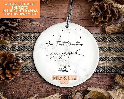 Miniatura 6 de Adorno de Navidad personalizado, nuestro primer regalo de compromiso de Navidad, regalo de boda