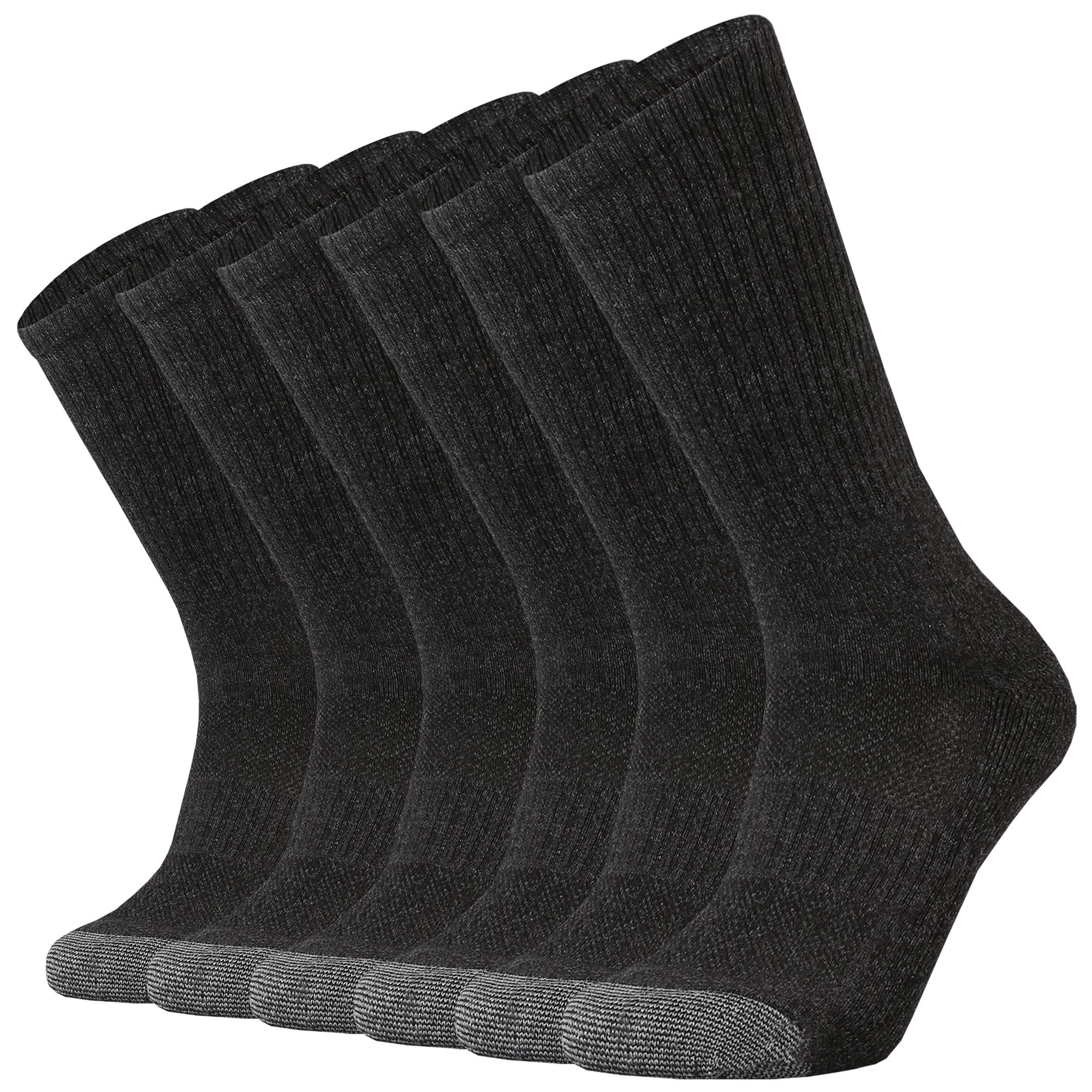 SOX TOWNUnisex Cushioned Crew Training Athletic Socks Men & Women with Combed Cotton Moisture Wicking Breathable Performance, White(3 Pairs), 13-15