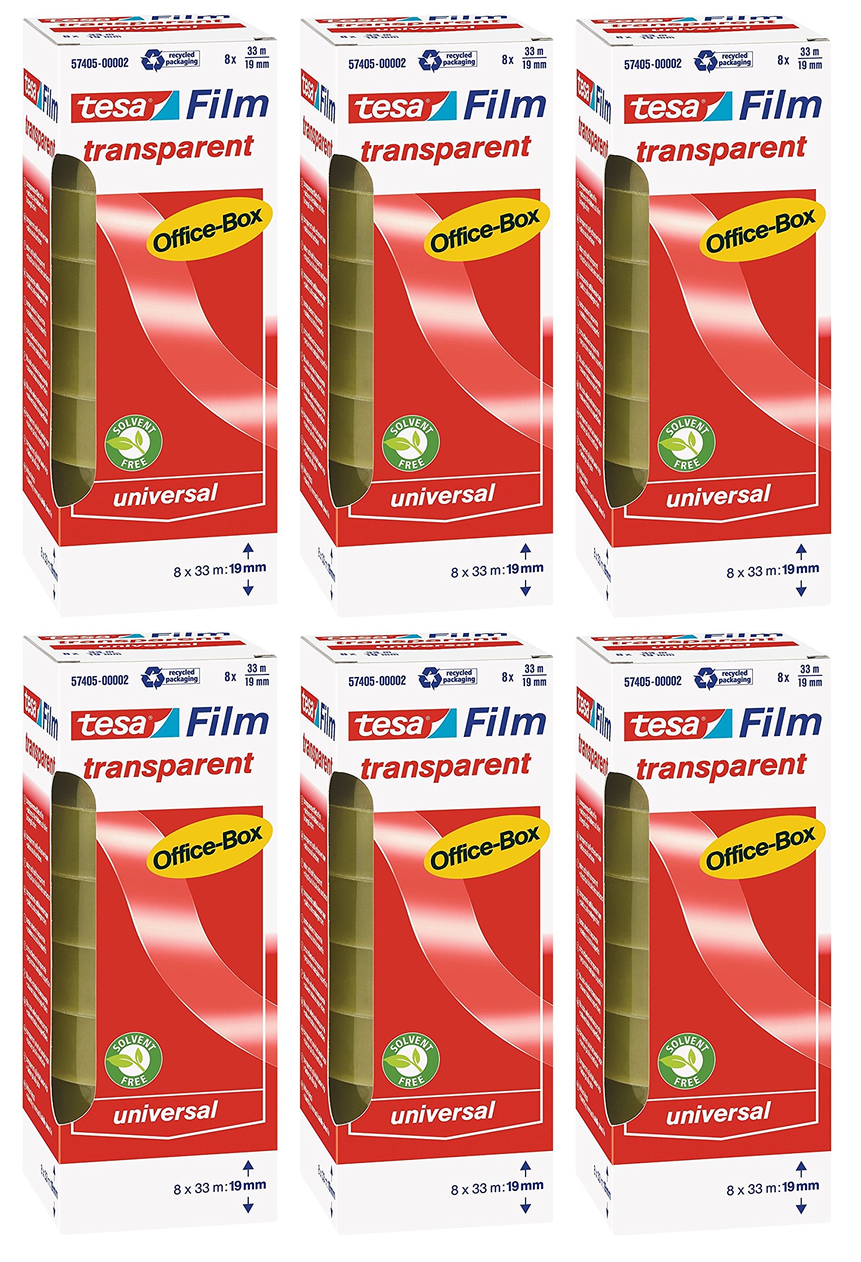 tesafilm transparent Office Box mit 48 Rollen (33m:19mm 6 Boxen)