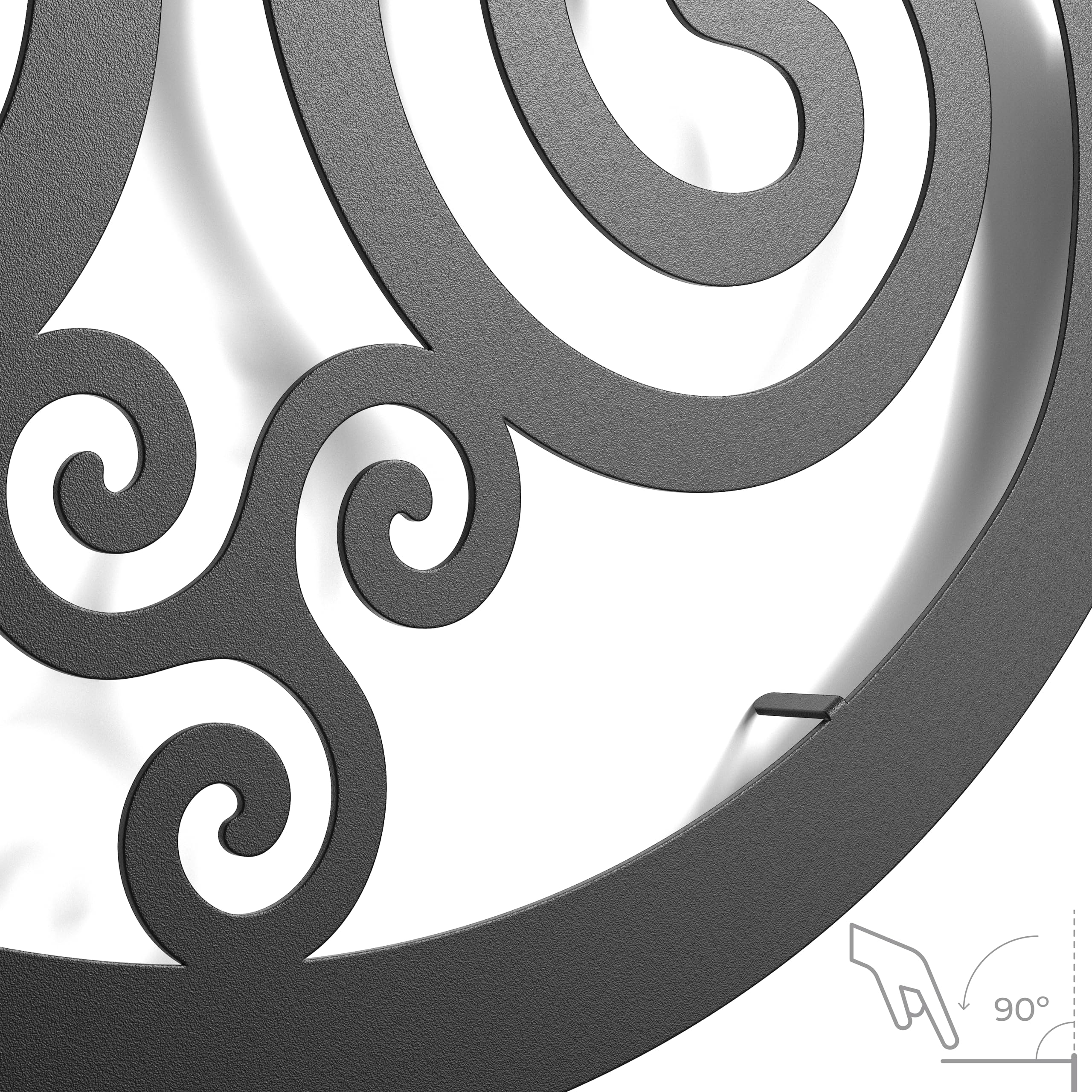 keluly Metal Decoration Floating Wall Sculpture with Shadows in Steel (TRISKEL, 43 x 31 cm.), 43L x 31W cm - Image 4
