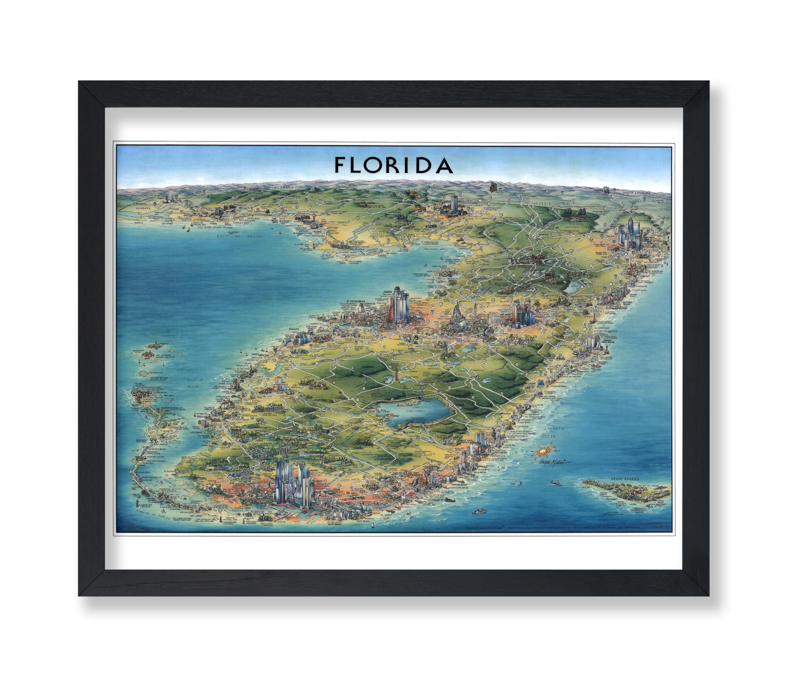 Poster Master Vintage Florida Pictorial City Map Print