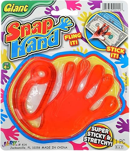 Miniatura 7 de JARU - Juguete gigante de manos adhesivas a presión (4 paquetes surtidos) por JARU. Juguete de manos adhesivas grandes y elásticas para niños.