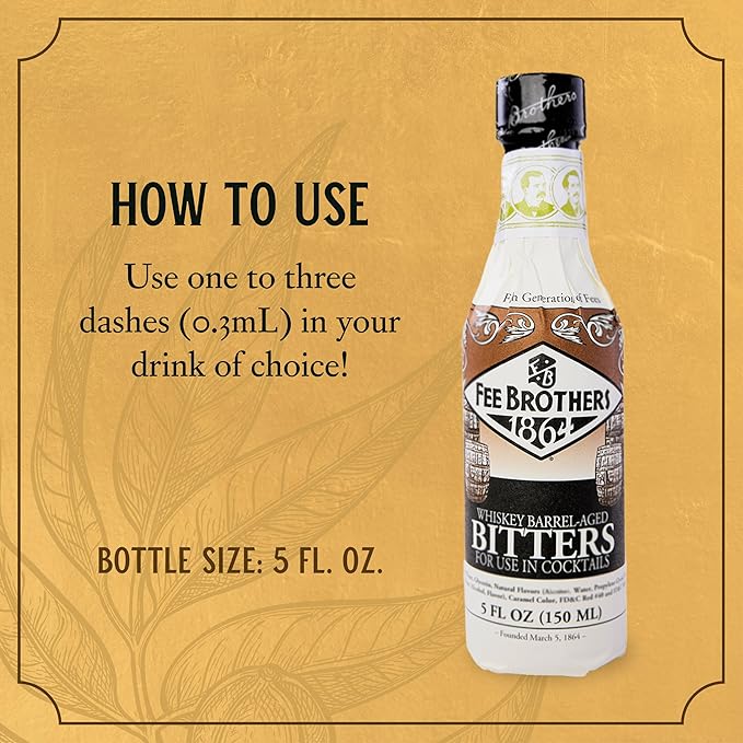 Fee Brothers Bitters de Cóctel Añejado en Barril de Whisky miniatura 4