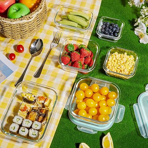 Miniatura 8 de Vtopmart 24 recipientes herméticos de almacenamiento de alimentos con tapas y paquete de 18 recipientes de vidrio para almacenamiento de alimentos