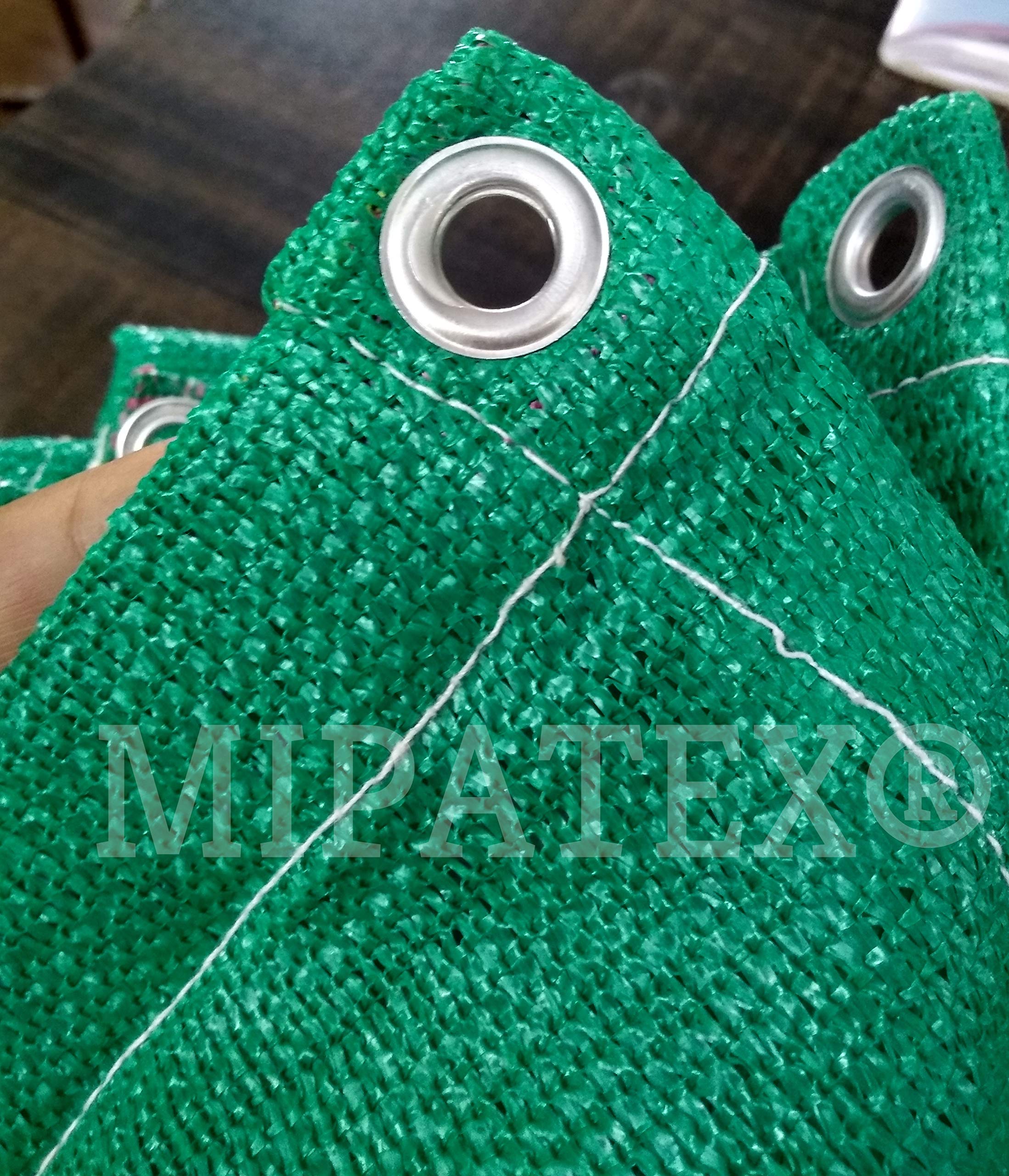 MIPATEX Garden Shade Net 1x50 Meter, 50% UV Stabilized Fencing Net with Aluminium Eyelets & Rope (Green 3.2x164 ft)-image-33