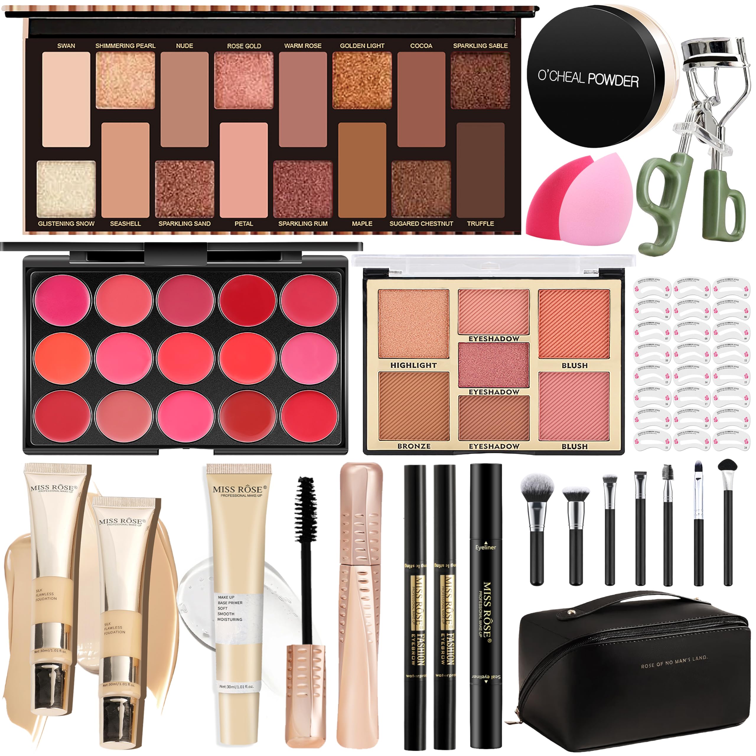 Loveächt Make-Up Sets - All In One Make Up Set For Women - Makeup Kit with Eye Shadow Palette, Lipstick