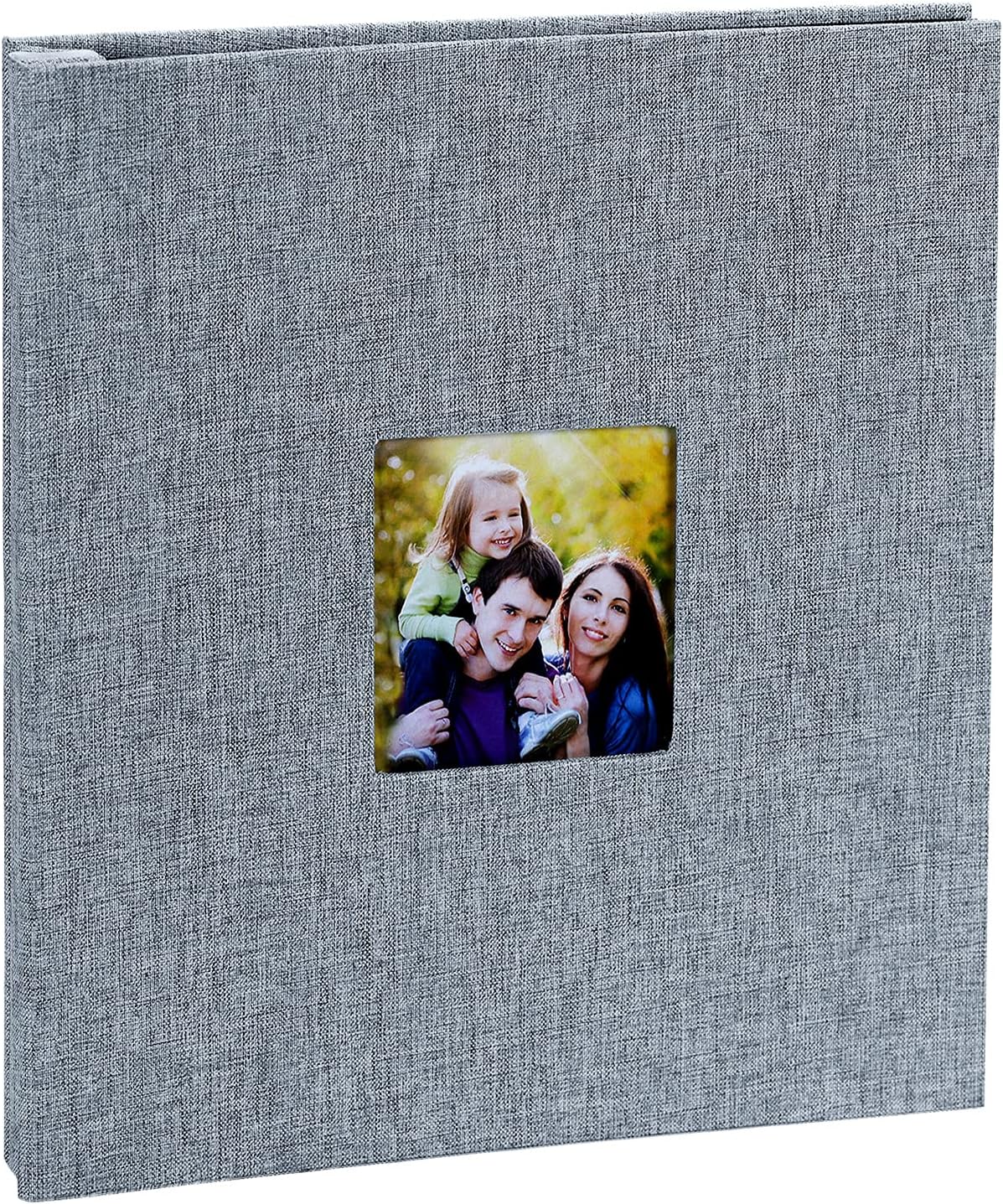 Photo Album Self Adhesive, Dust-Free/Air-Free/Glue-Free Scrapbook Album for Wedding/Family, Linen Cover DIY Gift Magnetic Photo Book with 40 Sticky Pages Holds 8X10, 6X8, 5X7, 4X6