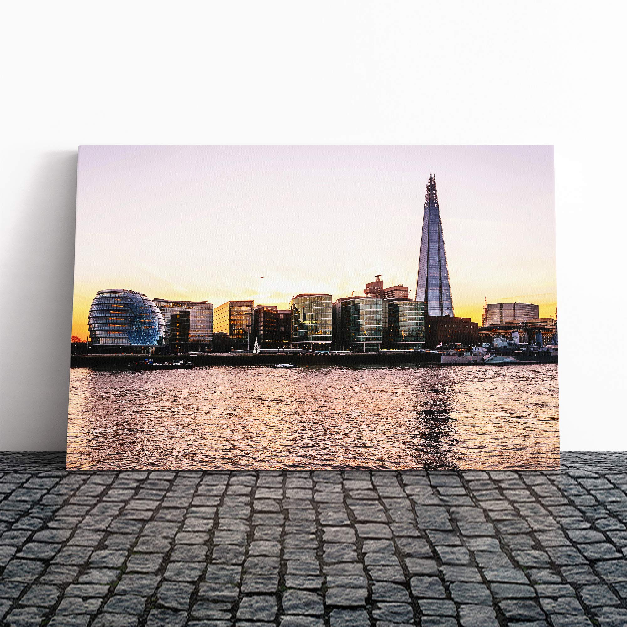 The Shard London Skyline Canvas Print | Gallery Wrapped 30mm Frame Wall Art | 30x20 inches | Ready to Hang | Modern Cityscape Picture | Living Room Bedroom Lounge Office