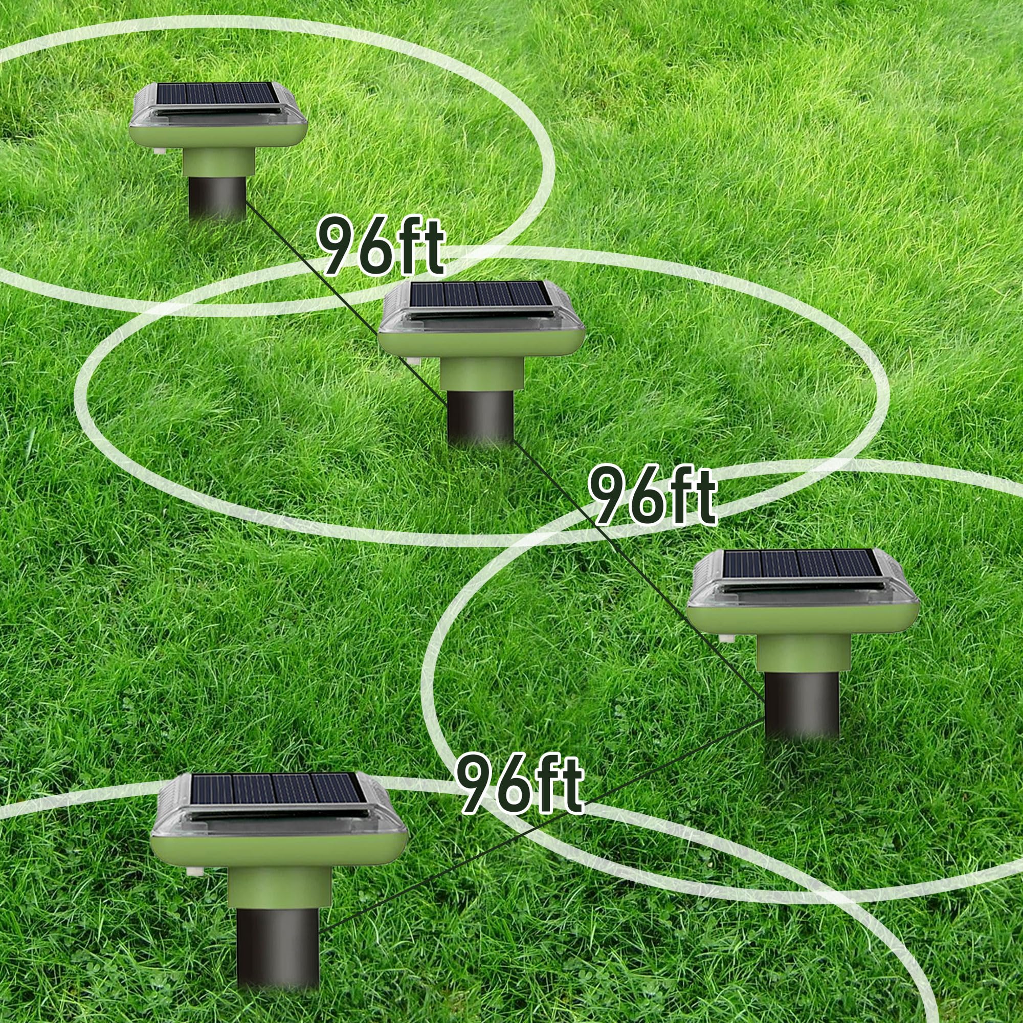 Lot de 4 répulsifs solaires Anti-Taupes - Répulsif Contre Les Taupes - Répulsif Contre Les campagnols - Répulsif à ultrasons - Répulsif Solaire Contre Les Taupes