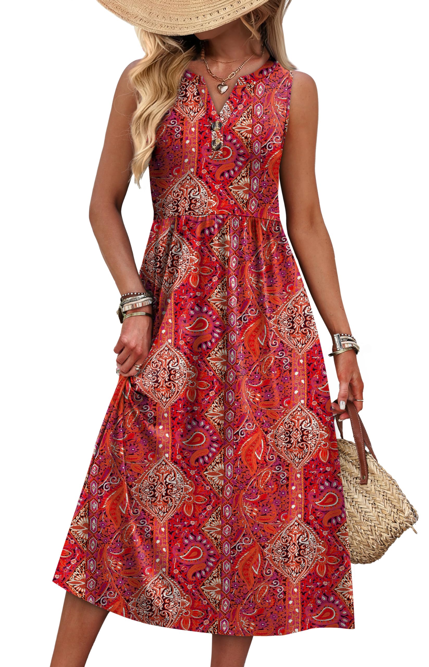 WIHOLL Women's Summer Dresses Maxi Dress Vacation Beach Sundresses 2026 with Pockets — view 10
