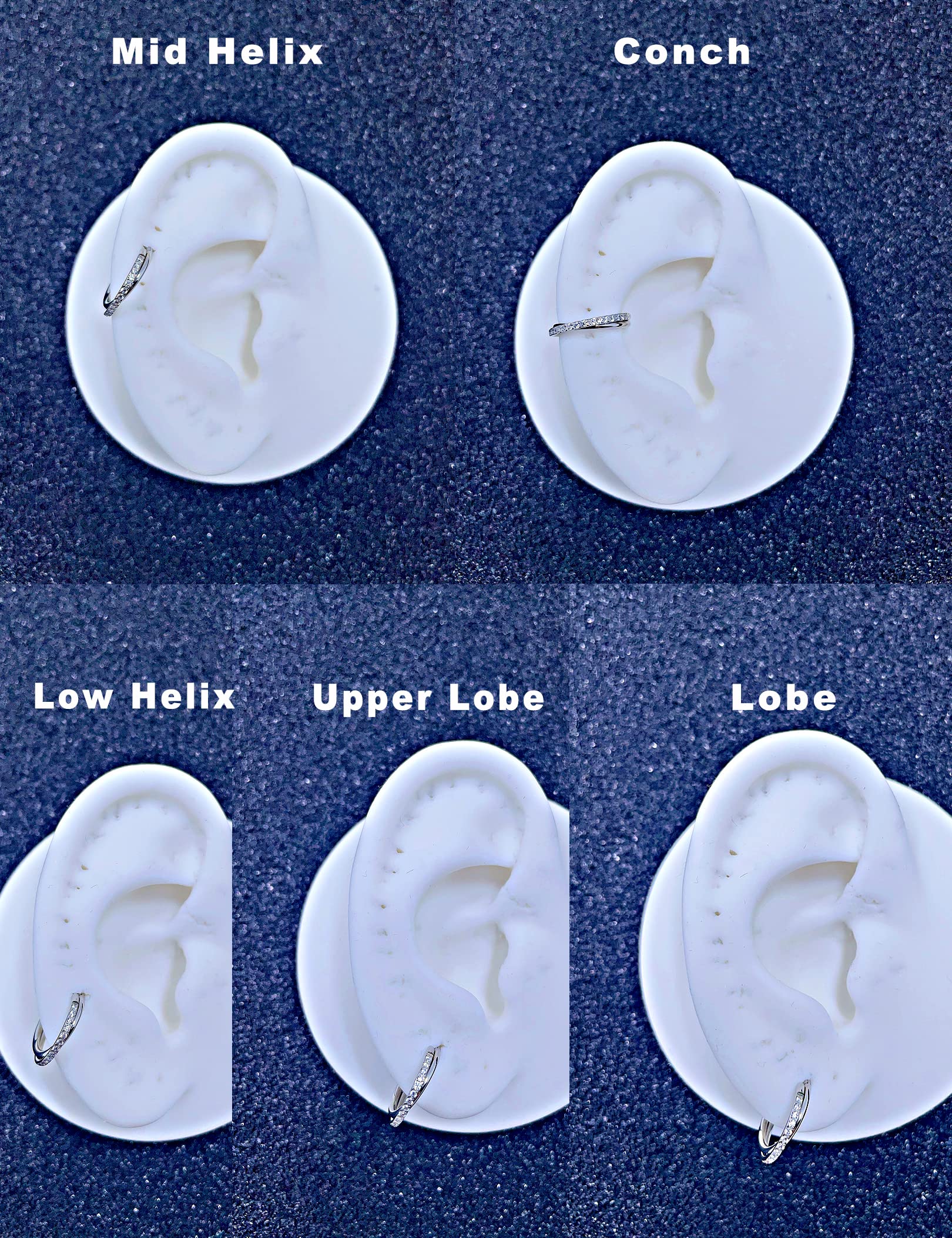 20G 18G 16G Klare CZ Nasenringe Hoop 316L Chirurgenstahl Knorpelohrringe Hoop 5-12mm Piercingschmuck Daith Helix Rook Tragus Piercingschmuck Edelstahlohrring Silber Conch Piercingschmuck