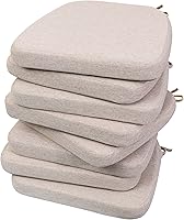 Vista 53 de AAAAAcessories - Cojines para silla en forma de D, 2" de espesor, almohadillas para sillas de comedor con lazos y removibles, cubierta lavable a