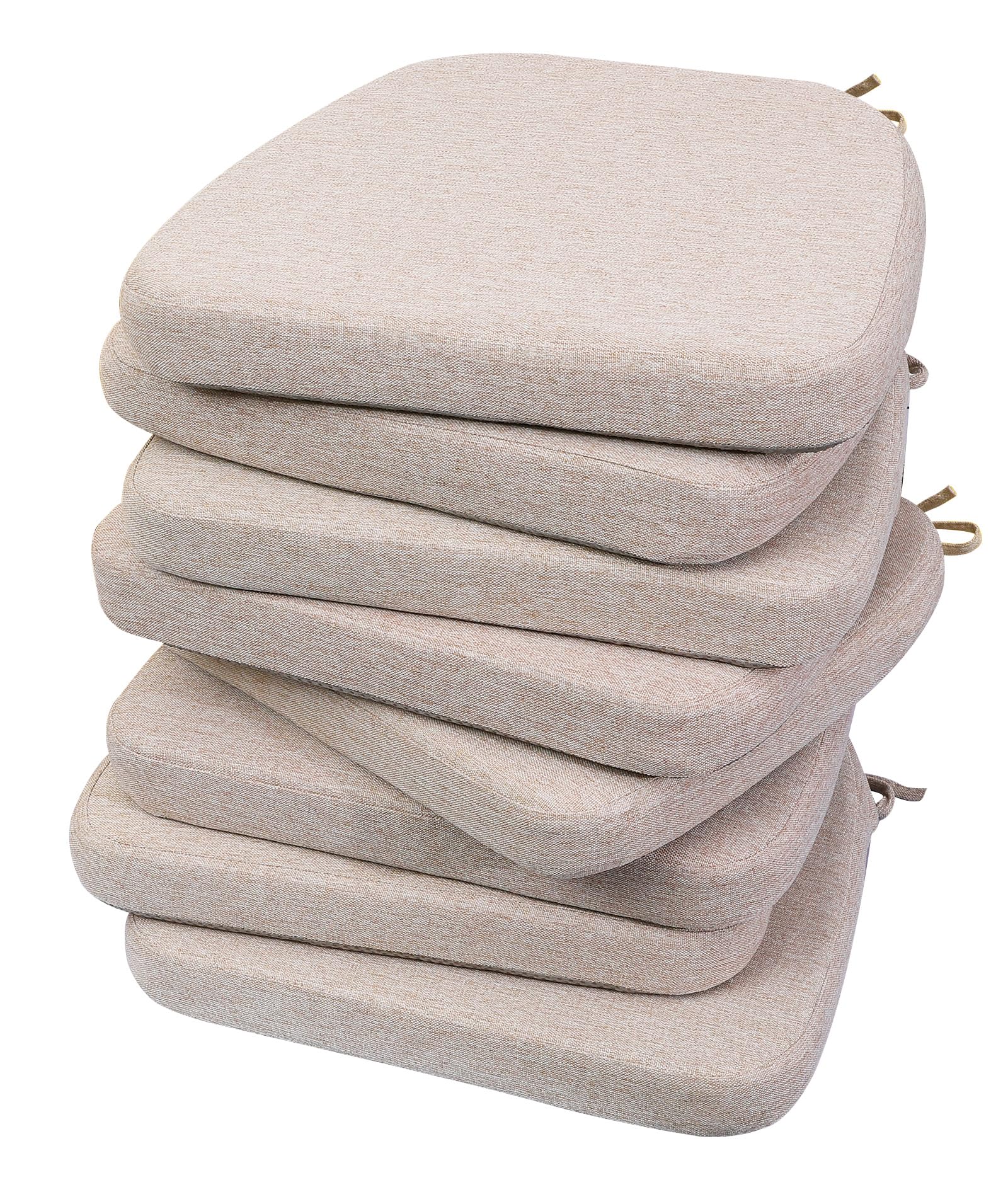 AAAAAcessories Chair Cushions for Dining Chairs, 17 x 16 x 2 in, Set of 8