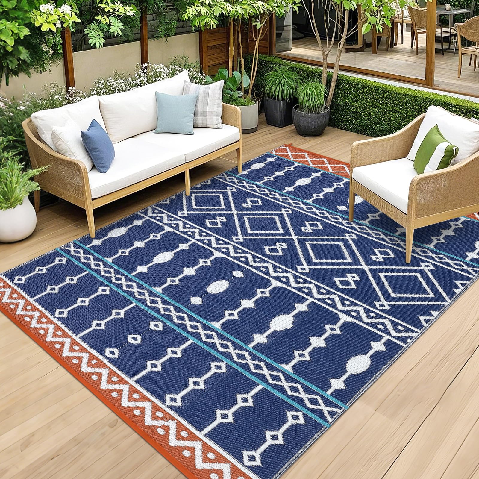 Amazon.com: Acekool Outdoor Rugs 8x10 Waterproof, Reversible