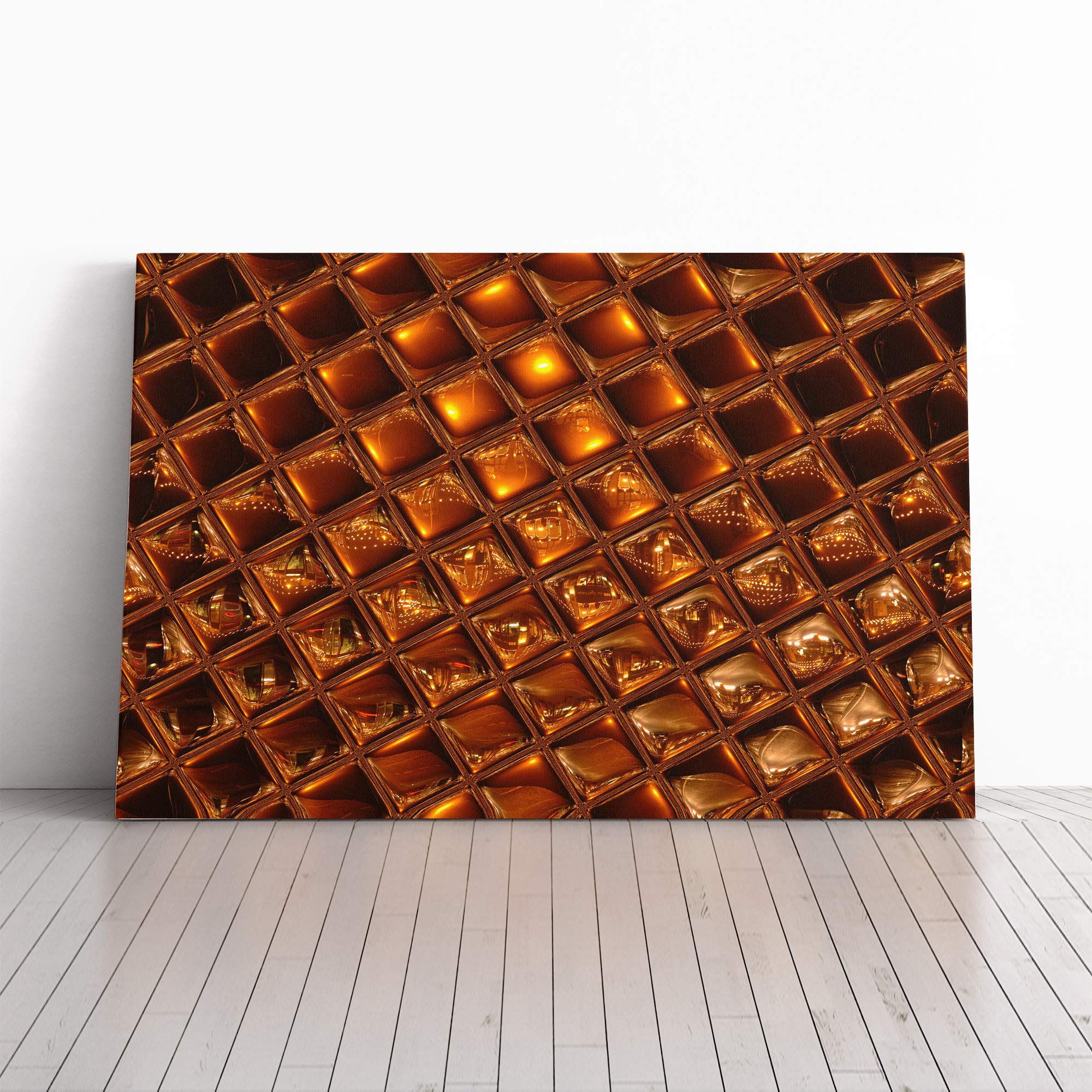 Wall Orange Abstract Art (19) Canvas Print | Gallery Wrapped 30mm Frame Wall Art | 20x14 inches | Ready to Hang | Abstract Still Life Picture | Living Room Bedroom Lounge Office