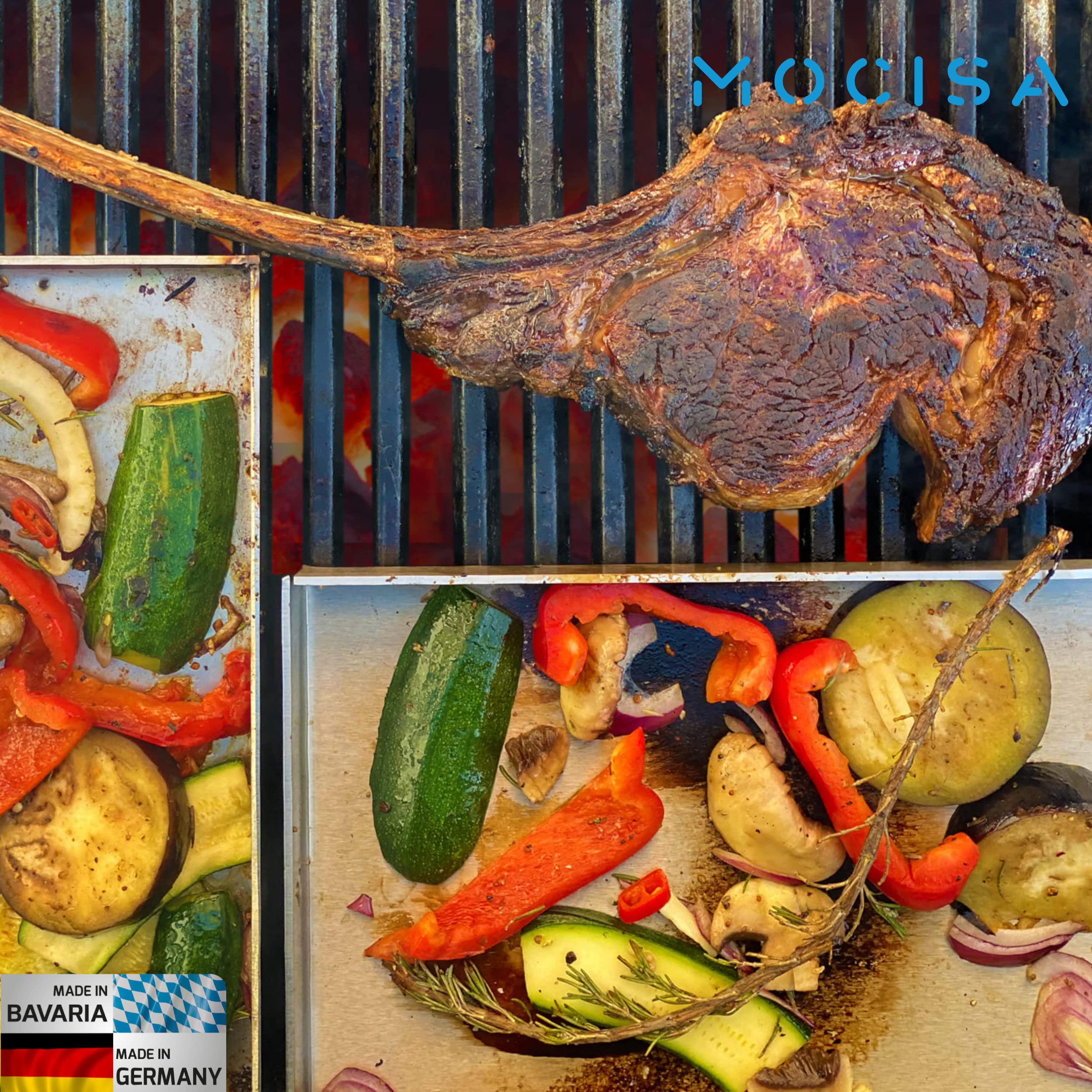 Grillplatte | Plancha | BBQ-Wanne | Grillkorb | Made in Germany | Edelstahl | Massiv | hochwertig verarbeitet | geschlossene Wanne (30cmx25cm) | wasserdicht verschweißt