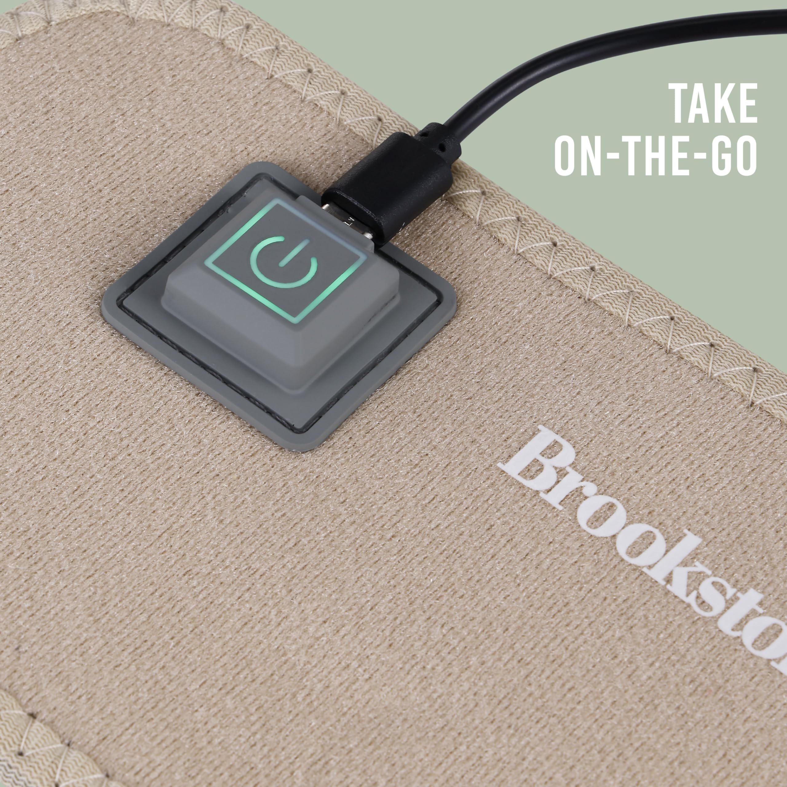 Brookstone - Cinta terapéutica de 40 luces, cojín de alivio del dolor infrarrojo y luz roja para músculos, articulaciones y soporte de tráfico, inalámbrico y