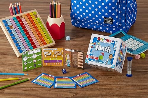 Miniatura 7 de BrainBox Juego de cartas de matemáticas, juego de trivia, divertido juego para noche de juegos familiares, juego de memoria para niños y adultos, a