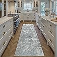 Machine Washable Runner Rug 2x8 Beige Gray Neutral Hallway Indoor Accent Modern Abstract Kitchen Low Pile Carpet Non Slip Distressed Throw Area Rug Living Room Bedroom Office Dining Room