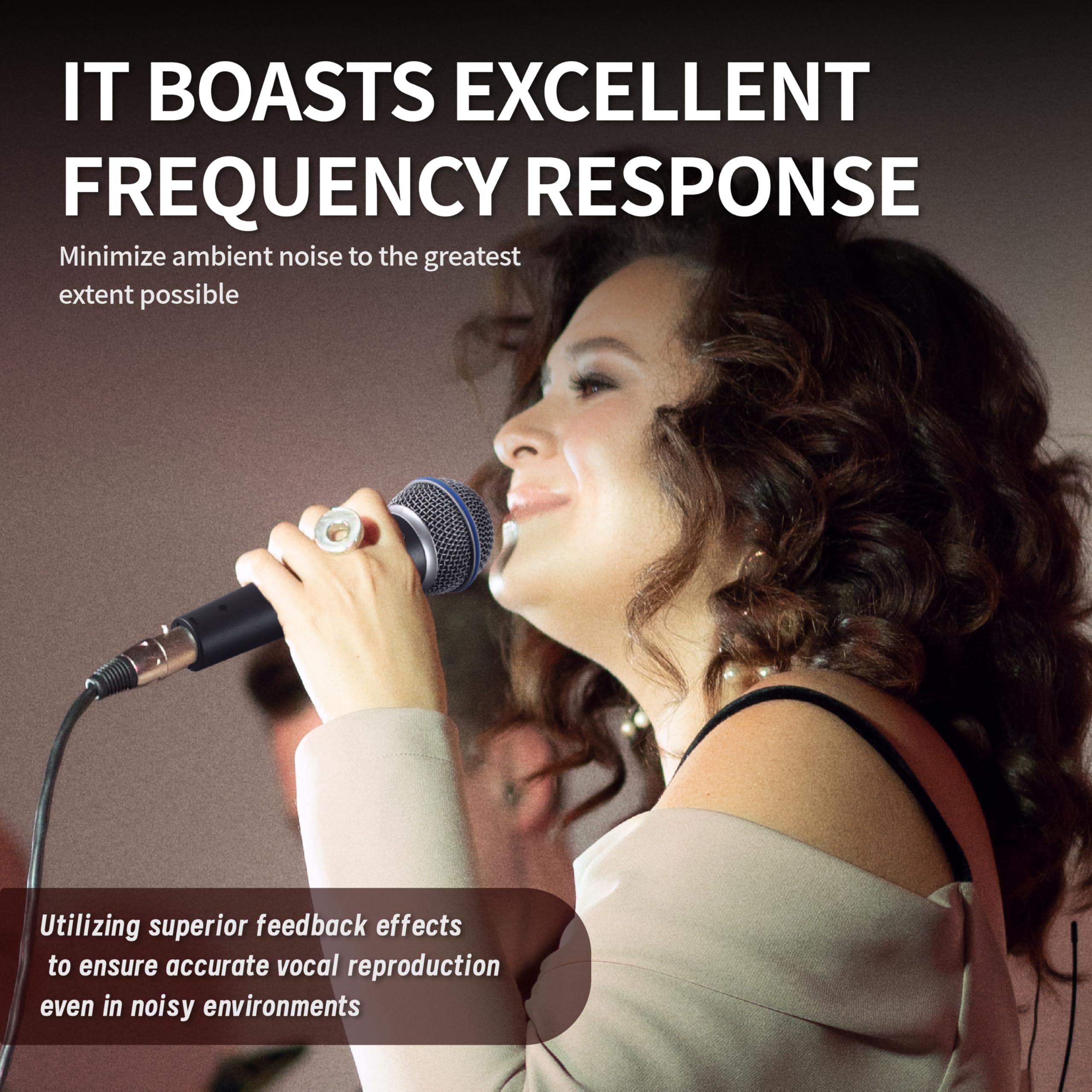 BT - Micrófono vocal supercardioide dinámico con cable 58A, incluye cable de audio XLR de 16 pies y adaptador de soporte, para cantar en escenario, estudio, mezclador, altavoz y karaoke,