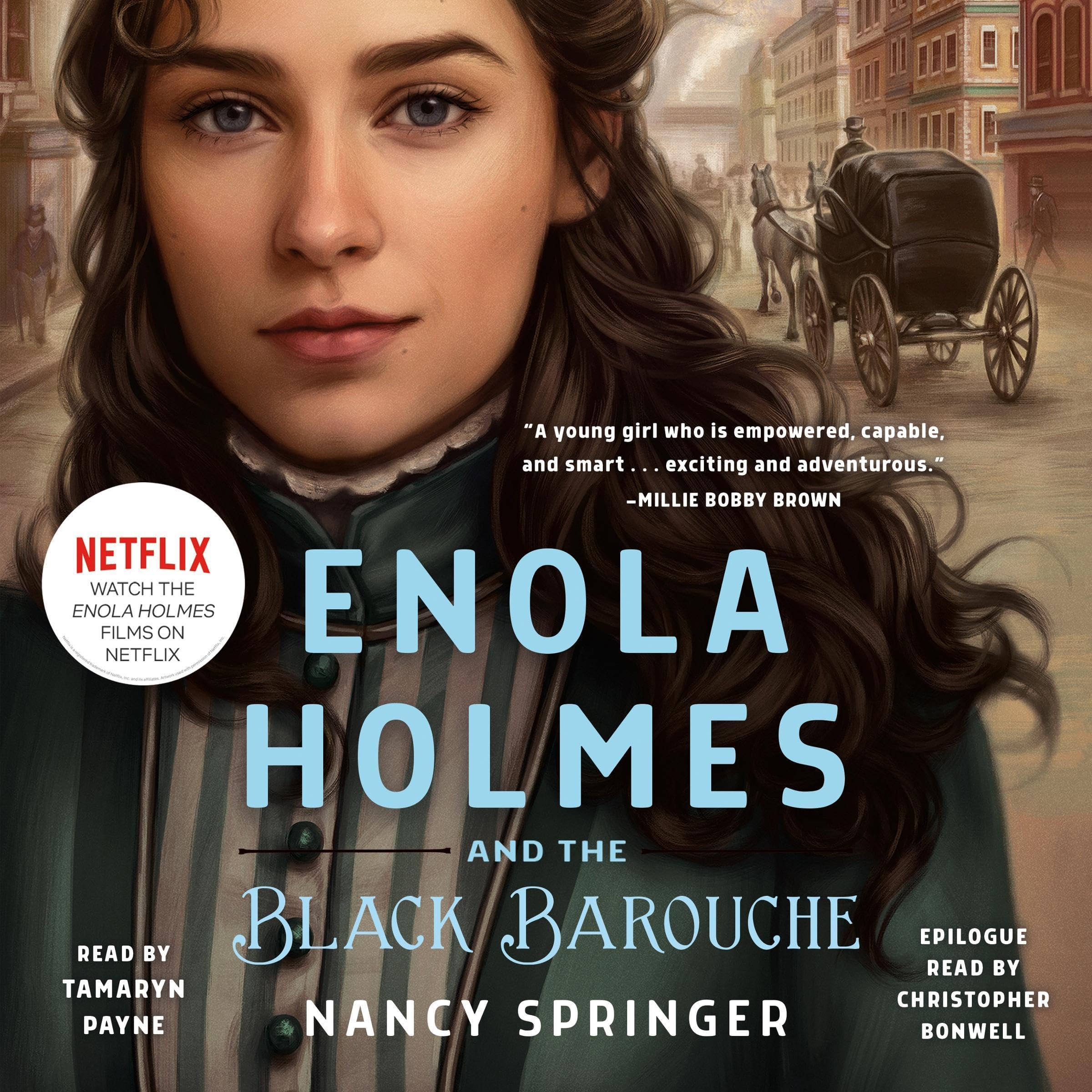 Cover art for Enola Holmes and the Black Barouche