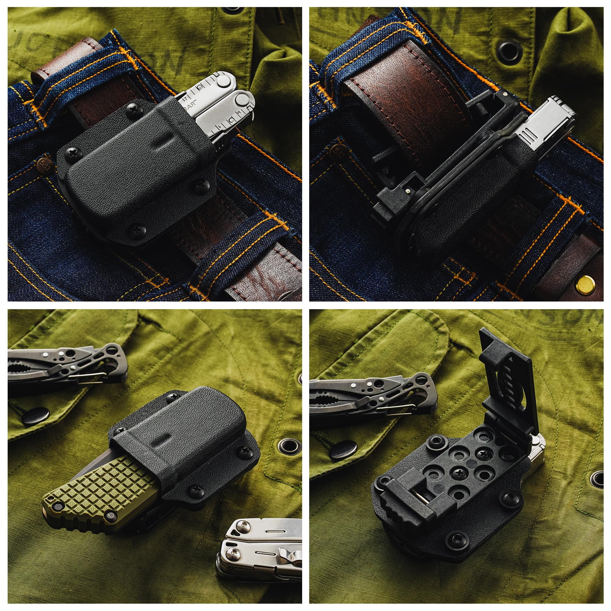 TACTICAL GEEK TGCode G9 Funda Multi-Herramienta para LEATHERMAN REBAR - Material Kydex, Soporte Ajustable en Grosor, Herramienta no Incluida, Negro