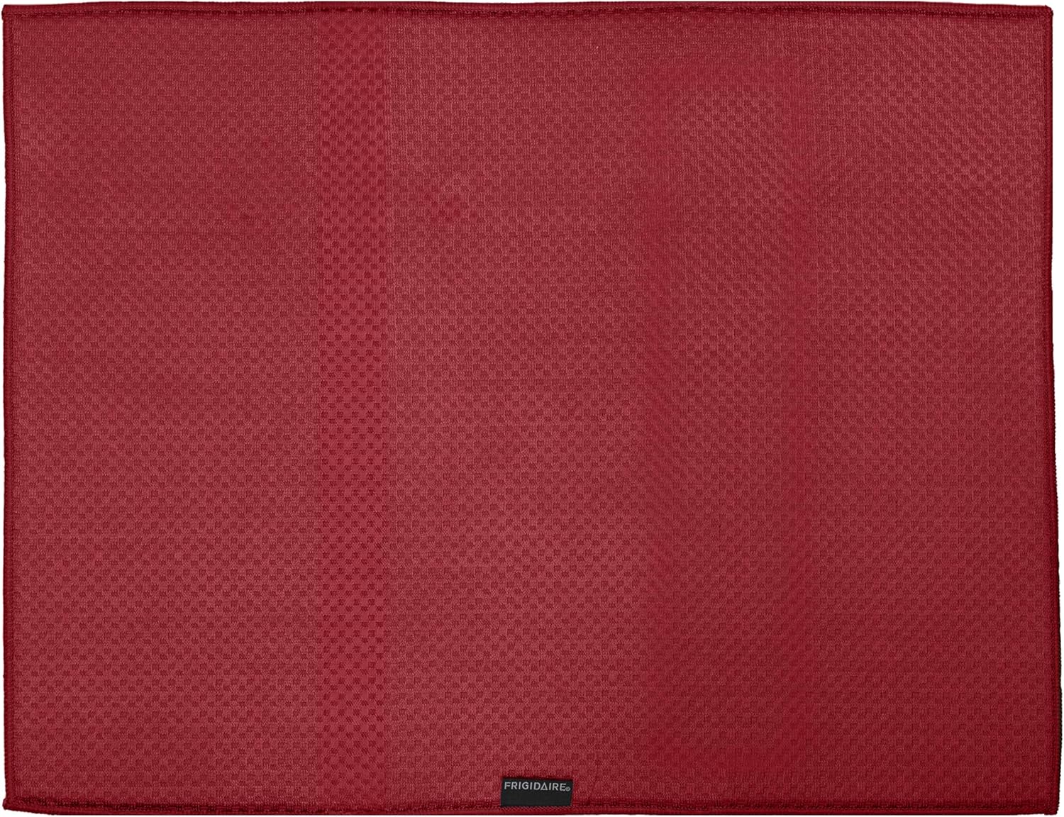 Frigidaire Grant Polyester Dish Drying Mat,Kitchen Counter, Machine Washable,Polyurethane Interior, 18in W x 24in L -Red Red 24" x 18"