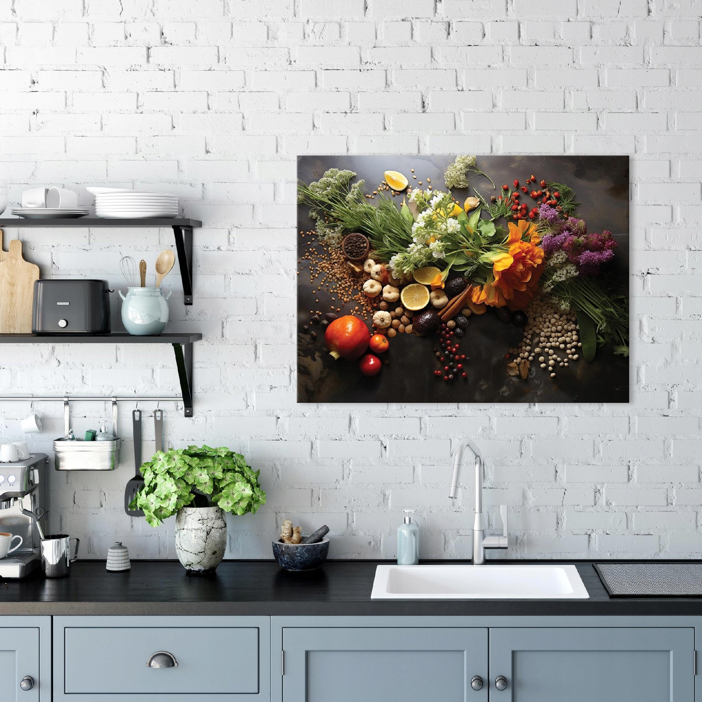 WallArena Leinwand Bilder 120x80 cm | Gewürze, Leinwandbilder, Bild auf leinwand, Format: 120x80 cm (BxH) - einteilig auf Canvas Leinwand. Das Leinwand