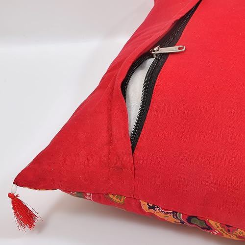 Miniatura 6 de Juego de 5 fundas de almohada étnicas indias para sofá, decoración de árabe occidental, juego de 5 fundas coloridas de estilo bohemio para sofá,